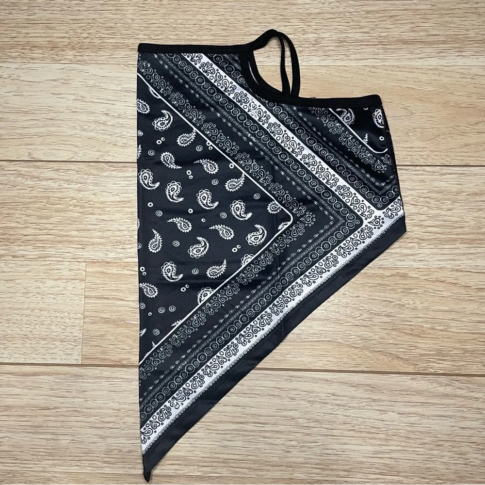 2/$20 NWOT Black and White silky soft paisley print face gaiter